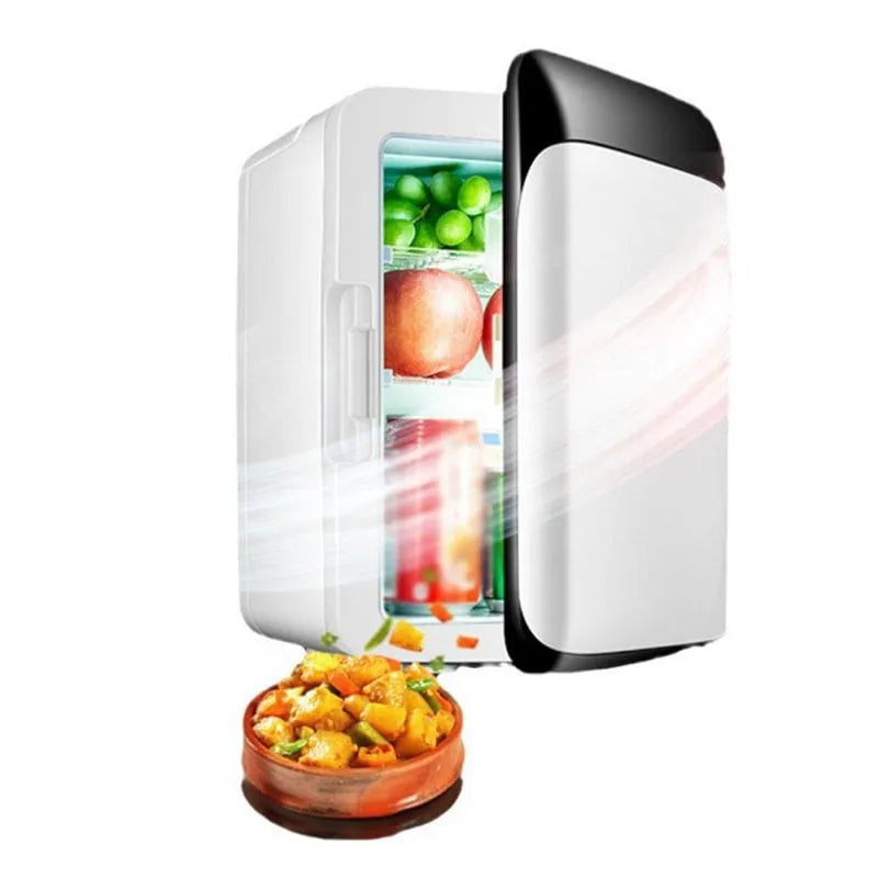 Réfrigérateur portable, Stockage du Lait Maternel Noir et Blanc 230 V Prise UK, Mini- Portable de 10 L pour Voiture et Maison, Aliments, Boissons