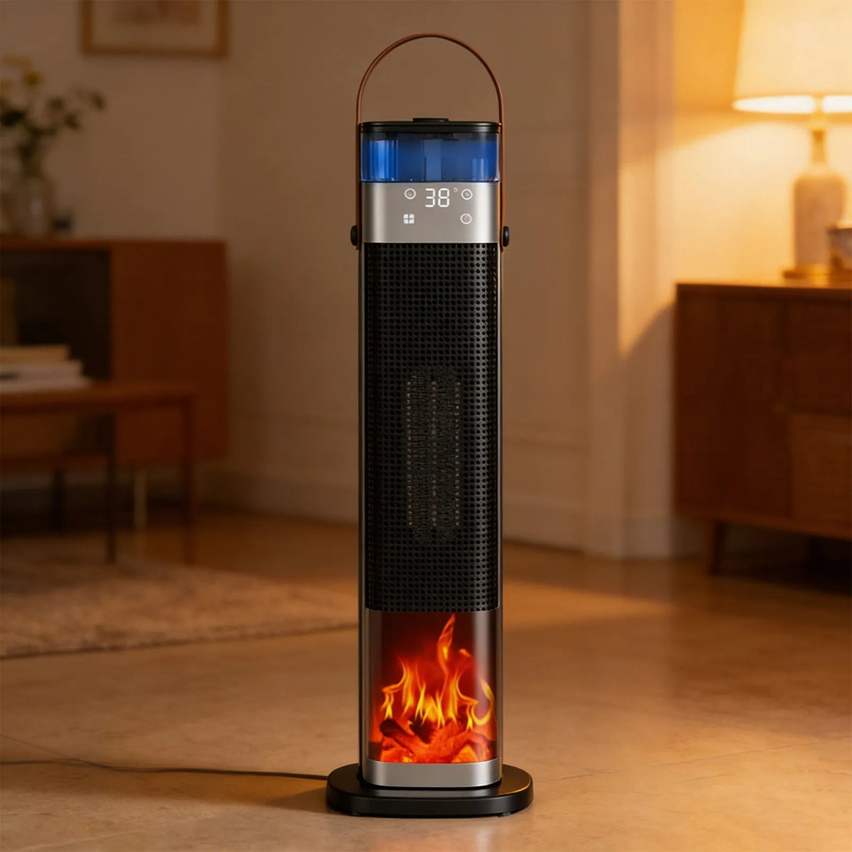 Humidificateur, Chauffage avec et Télécommande Flamme Réaliste pour Usage Intérieur et Domestique