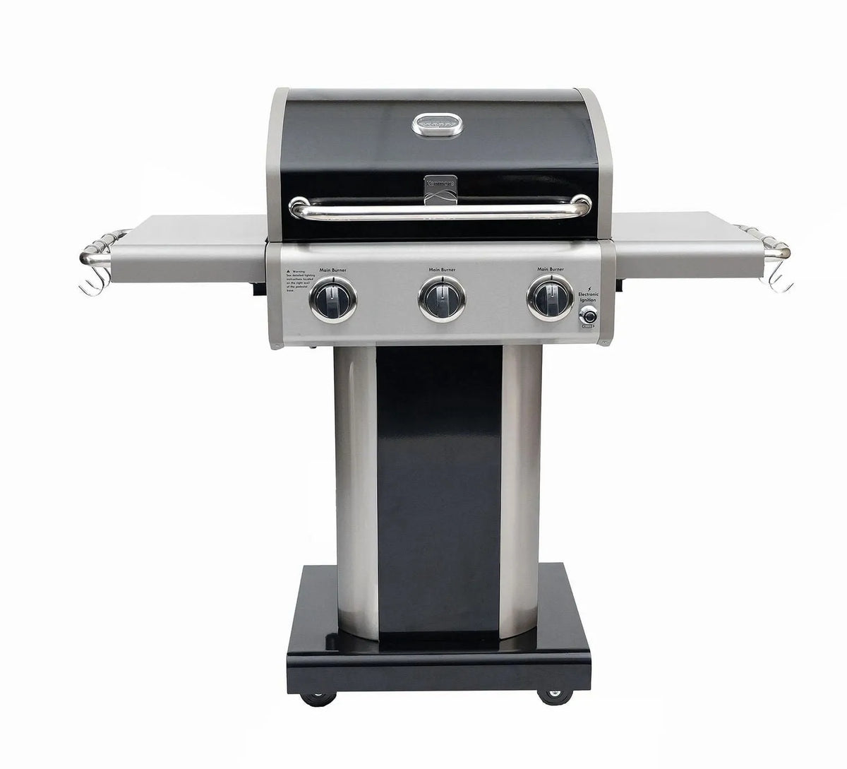 Barbecue, Kenmore à gaz sur pied à 3 brûleurs, Noir, Kenmore Gril à gaz sur pied à 3 brûleurs