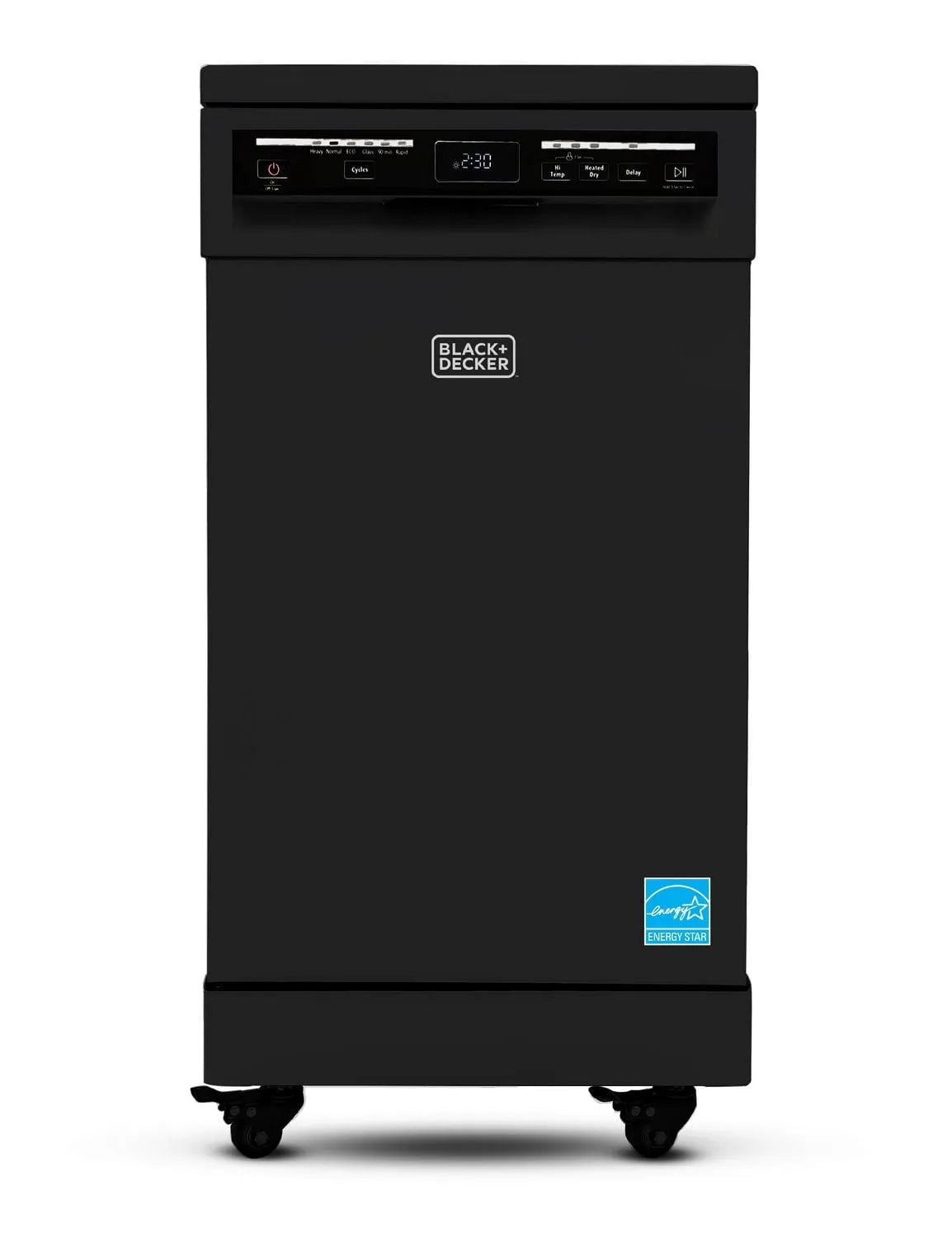 Vaisselle portable Black + Decker, largeur 18 pouces, réglage 8 positions, noir, Lave