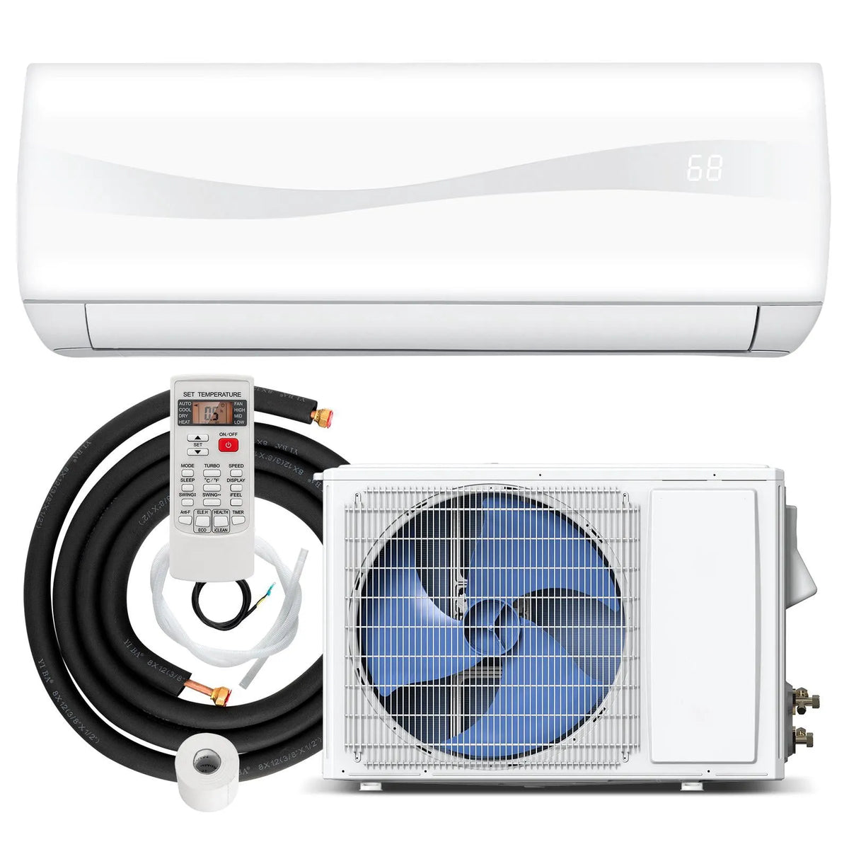 Climatiseur, 12000 BTU, Divisé, à Onduleur avec Fonction d'Auto-nettoyage et Trousse d'Installation Incluse, 230 V, Unité de Écoénergétique 12000 BTU