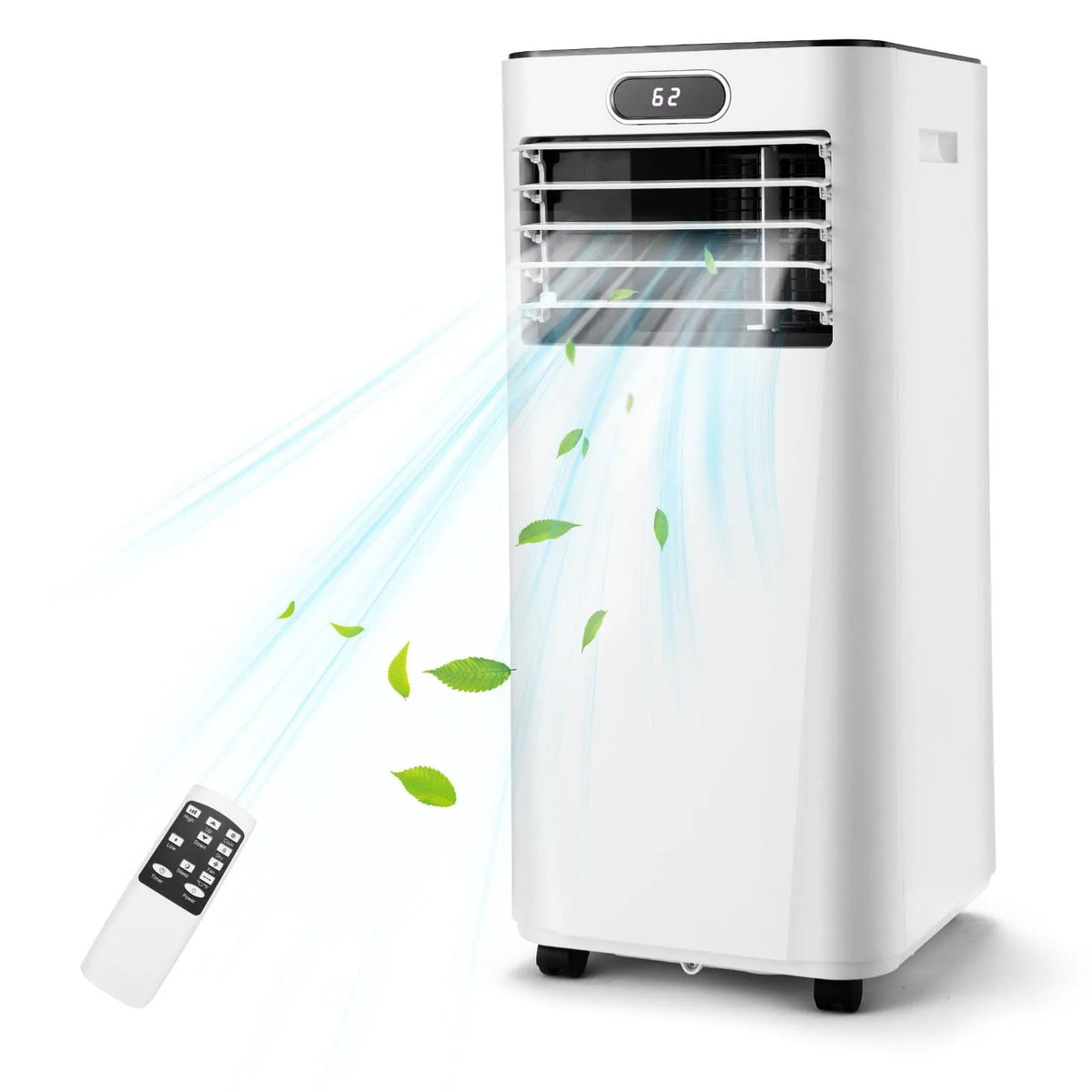 Climatiseur portable, LED, 10000 BTU, Refroidit jusqu'à 350 Pi2, Minuterie 24 H et Écran LED, 3-en-1, Trousse pour Fenêtre