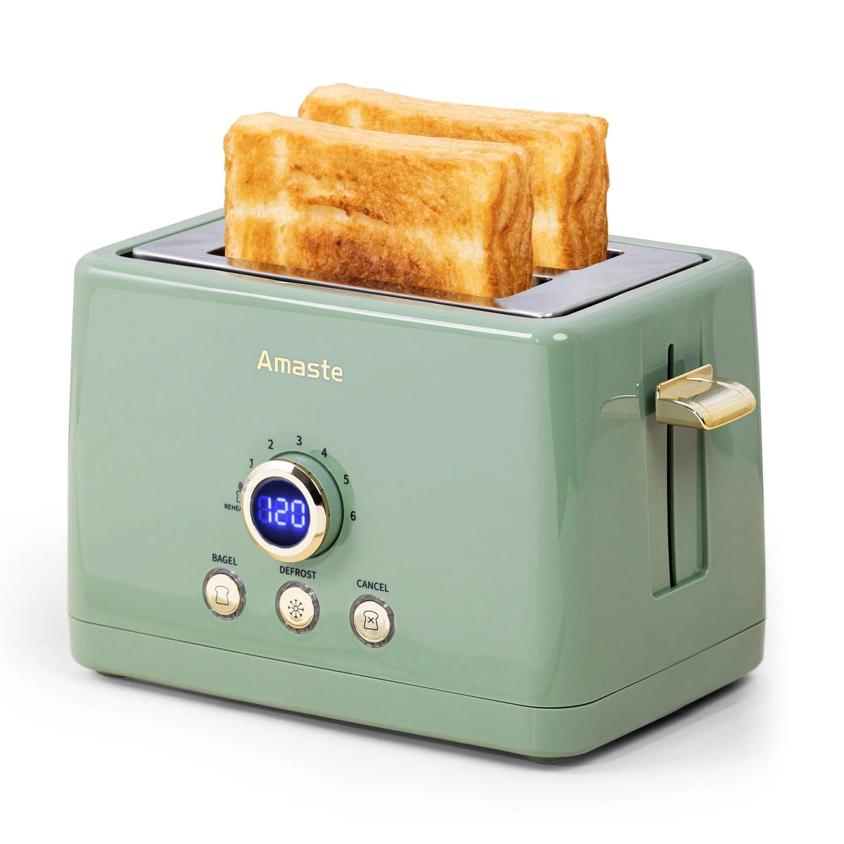 Grille-pain, 6 Réglages de Brunissage du Pain, 2 Tranches, Bagel, Annuler, Fonction Décongélation, Levier de Surélévation, acier inoxydable