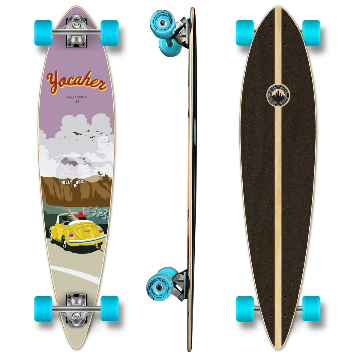 Black Widow Premium 80A Ruban d'Adhérence Aluminium Camion ABEC9 Roulement 70 mm Roues de Planche à Roulettes Complet, Graphique Complet