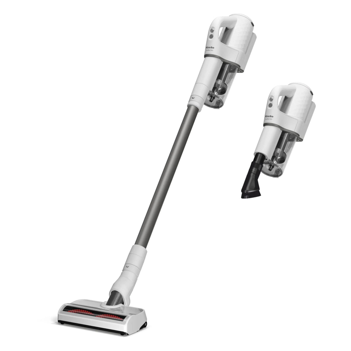 Aspirateur-balai sans fil Miele, 41QLL035USA, Détection Automatique des Planchers, Filtre d'Hygiène et Système SpeedLock, Blanc Brillant/gris Cosmique