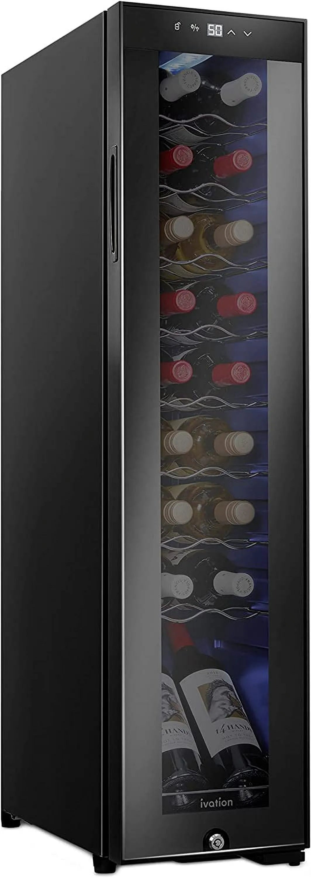 Réfrigérateur, Ivation Refroidisseur de Vin à 18 Bouteilles, à Vin Autonome avec Serrure