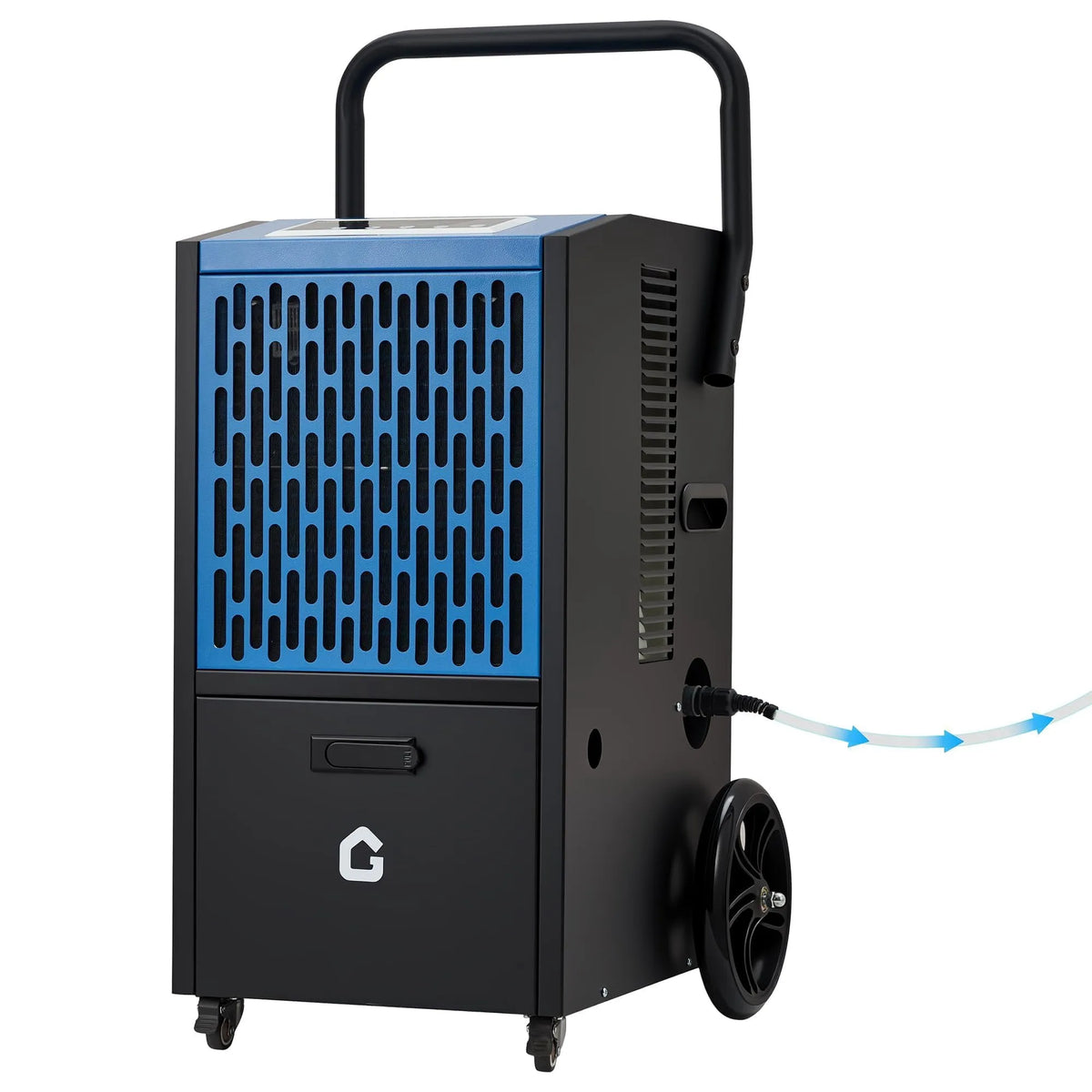 Déshumidificateur, 110V, 520W, 60Hz, Tuyau d'Évacuation, Commercial de 105 Pintes, Grande Capacité 520 W 110 V/60 Hz sur 4 Roues, Idéal pour sous-Sols