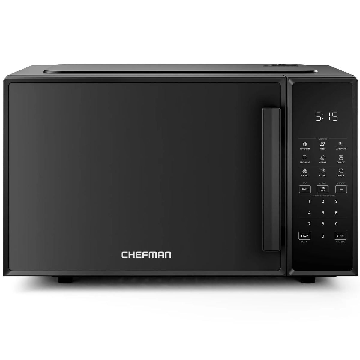 Four à micro-ondes Chefman, 6 Préréglages et 10 Niveaux de Puissance, 900 Watts, Four à de Comptoir 0,9 pi3, Noir, Comptoir 0,9 Pi3