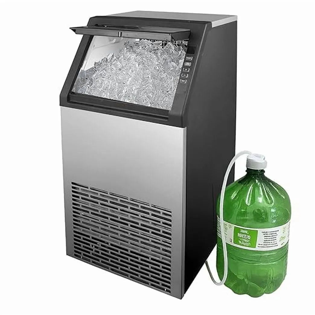 Machine à glaçons, 33 Lb, Acier inoxydable 100 Lb/24 H, Autoportante Ou, Double Entrée d'Eau Robinet/bouteille, Machine Commerciale à Glaçons