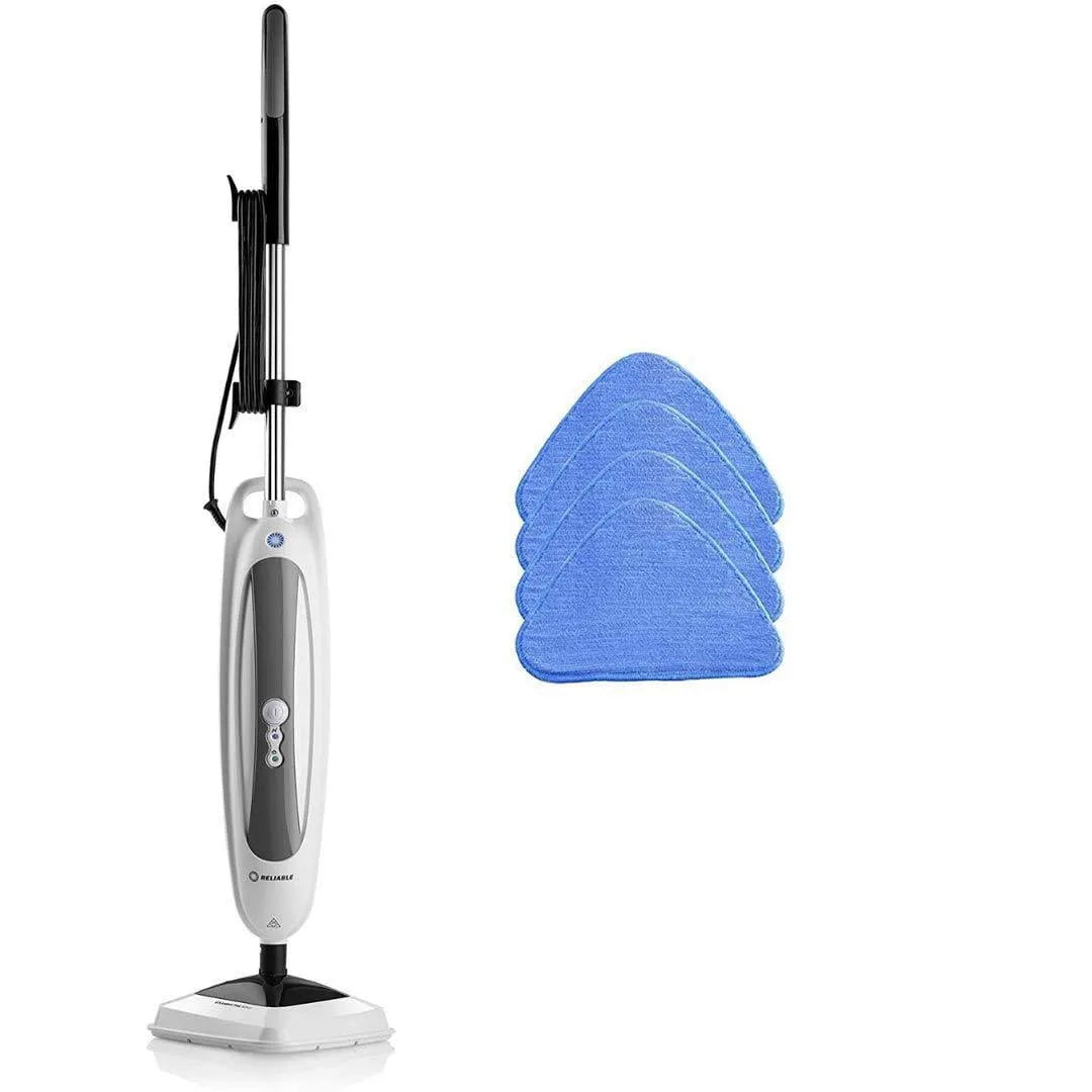 Tapis, Pivotement à 180 Degrés H, 1500 W, 4 Tampons en Microfibre, Vadrouille à Vapeur Fiable de 300 Cu pour Plancher, Plancher de Bois Franc