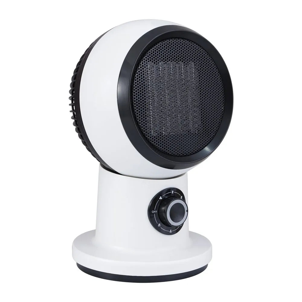 Ventilateur, HiHeattable11 W, 11 pouces, 3 Modes de Chaleur, Électrique Portable Simple 1500 W pour Petit Espace, Blanc, Bureau et Usage Intérieur