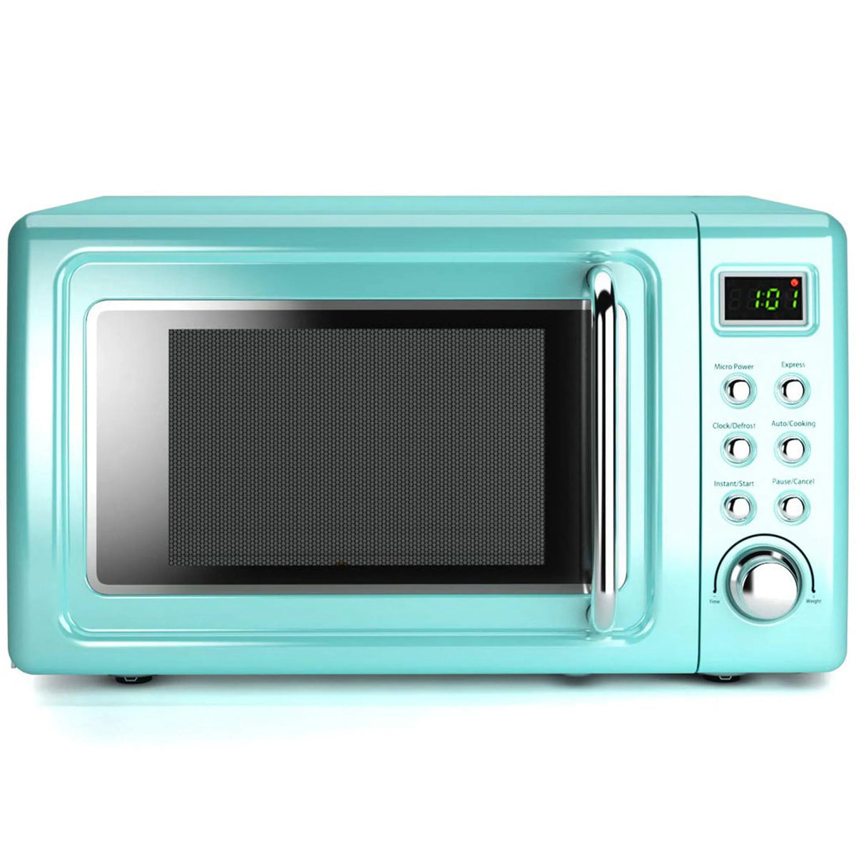 Four à micro-ondes, Four à Rétro de Comptoir 0,7 pi3 700 W Écran DEL Plateau Tournant en Verre Vert