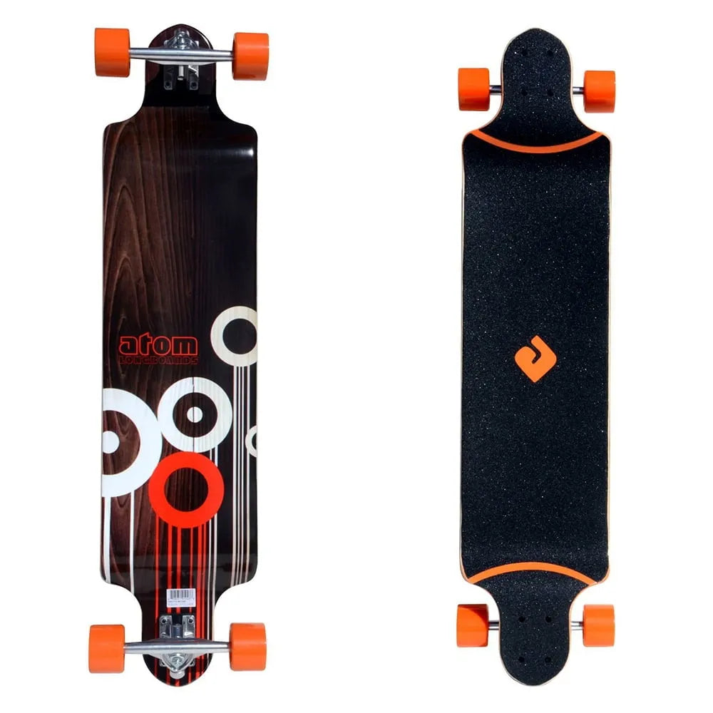 Orange, MBS 91048 Planche à Roulettes Longboard à Enjambement Bas 41 pouces Maple Deck