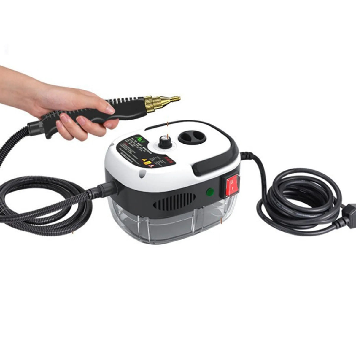 Réservoir 1000ml 4 Embouts Portable Machine de Nettoyage à Vapeur Pressurisée Haute Température 6 Modes Pompage Automatique pour Cuisine Toilette