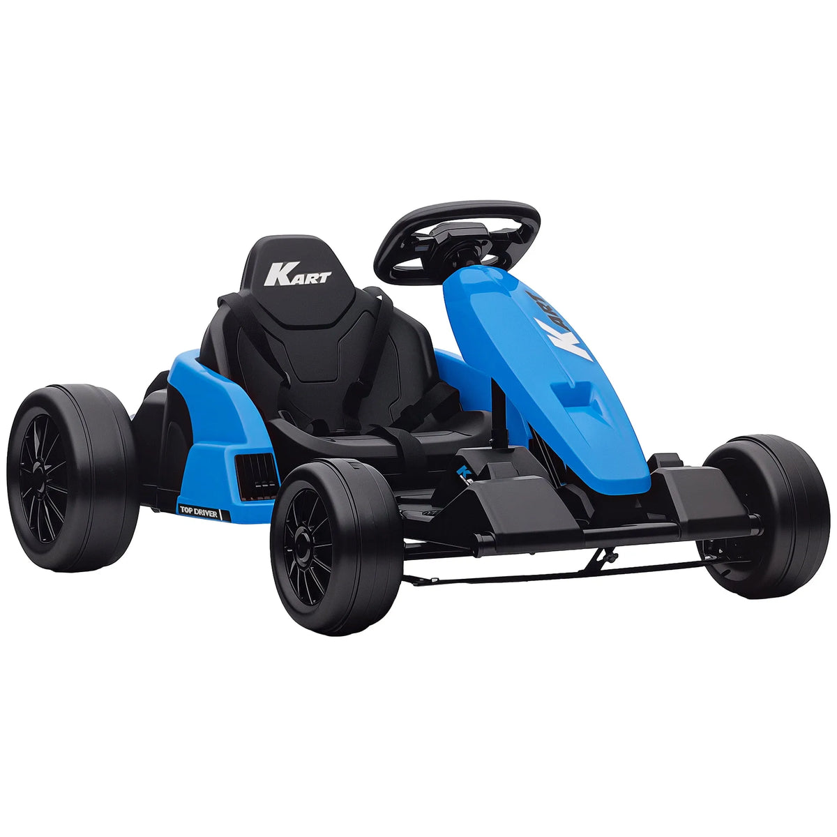 Kart de Dérapage pour Enfants, Kart Électrique 24 V, Deux Moteurs de 150 W, Bleu