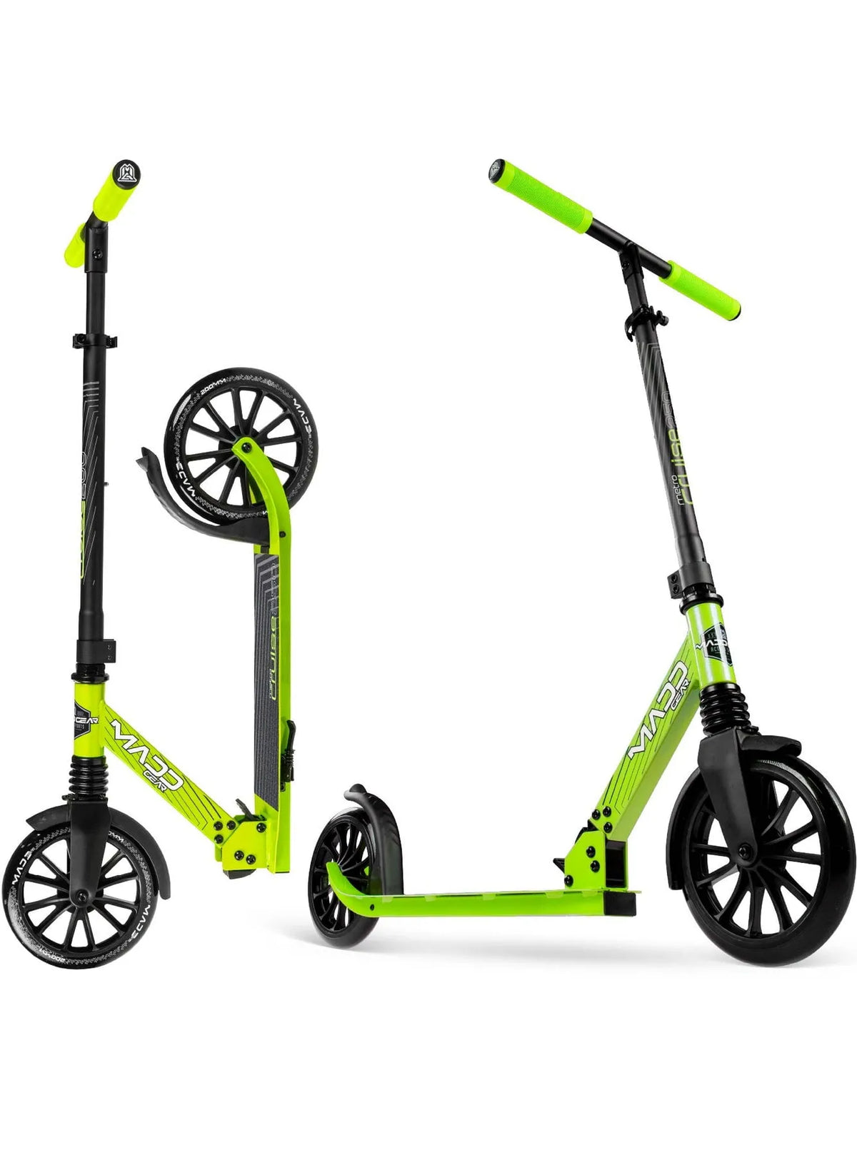 Trottinette électrique, pliante Madd Gear Metro 250- Noir/Vert avec guidon réglable
