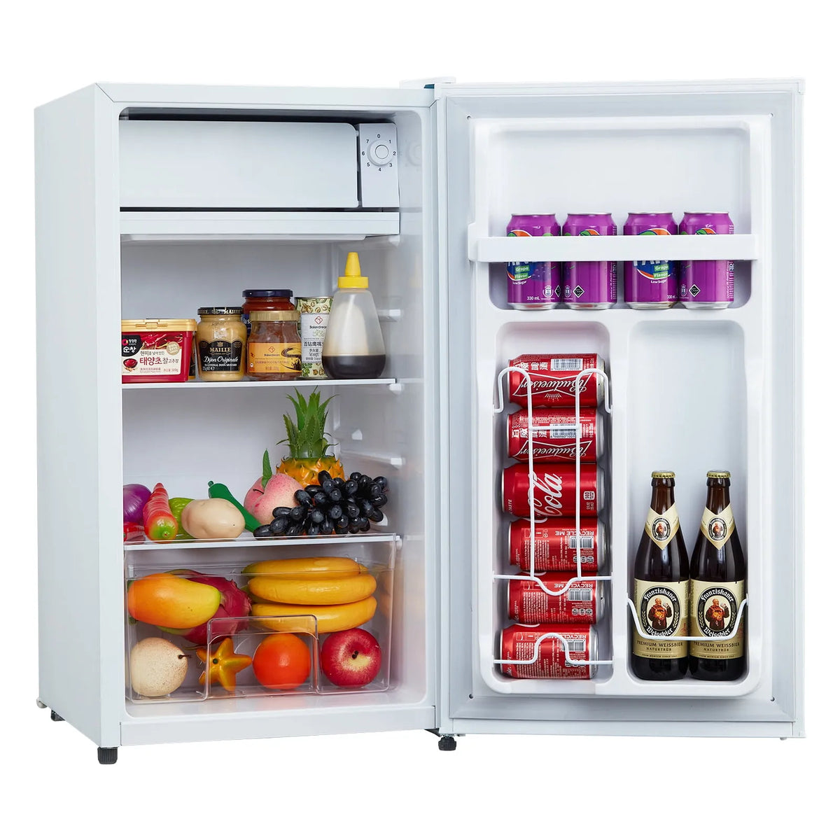 Mini réfrigérateur, Thermostat Réglable à 7 Niveaux pour Chambre, Compact de 3,2 pi3, Dortoir, Mini- à Porte Simple, à Porte Simple avec Congélateur