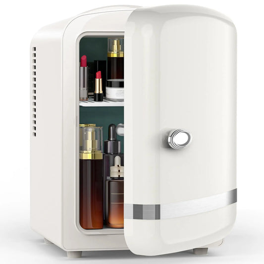 Réfrigérateur portable, 4 L, 6 Canettes, L/6, Petit Cosmétique 4 Canettes pour Soins de la Peau, Maquillage, Médicaments et Boissons, Voiture, Dortoir