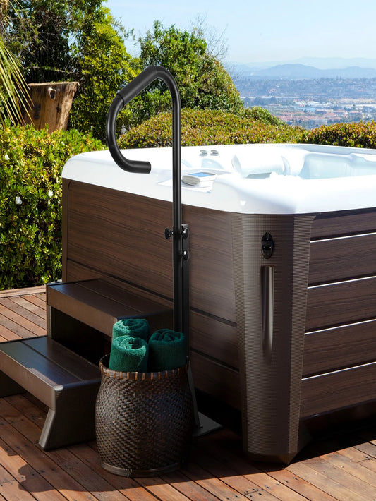 Piscine hors terre, Main Courante de Piscine en acier inoxydable 304 Hauteur Réglable Pivote à 360 Rotatives, Bain à Remous Main Courante 47 pouces
