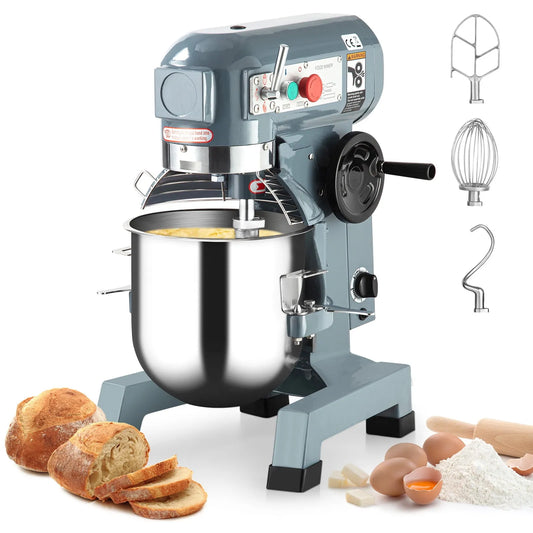Mélangeur professionnel, Électrique Robuste 600 W, 3 Vitesses Réglables, sur Socle Commercial 10 Qt, Bol en acier inoxydable, Écran de Sécurité
