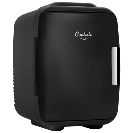 Réfrigérateur portable Cooluli, 4 L, 6 Canettes, L/6,12 V CA/D, Refroidisseur et Réchauffeur Électriques Portatifs 4 Canettes pour Aliments, Boissons