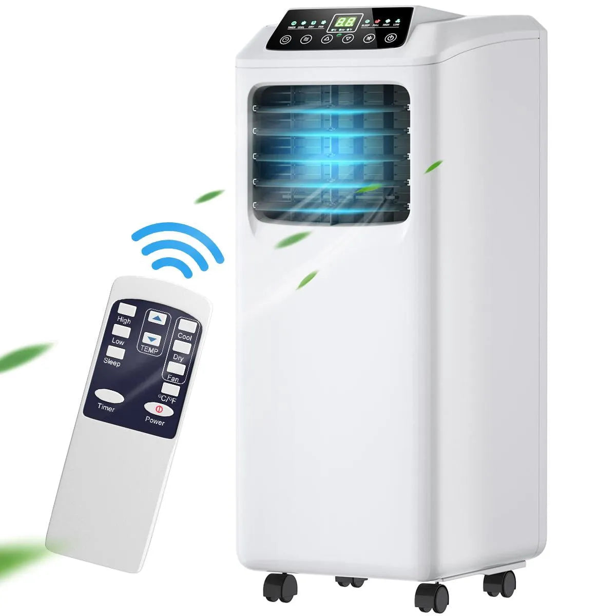 Climatiseur portable, 9000 BTU, Unité de au Sol 3-en-1, Modes, Unité de Easycool Silencieuse, Modes Ventilateur