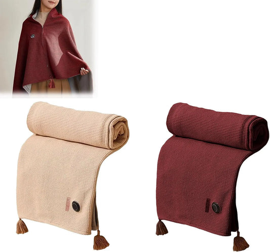 Vélo, Couverture Électrique USB 60x31 pouces, Chauffage Rapide en 15 Secondes Châle Électrique, Trois Réglages de Température C