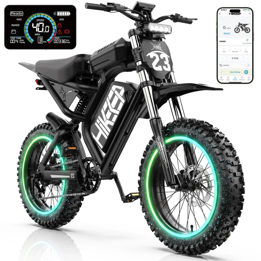 Vélo électrique, 1500 3000W pour Adultes, Vélo Électrique Tout-Terrain, Batterie 52V 40Ah UL 2849, Vélo Électrique à Pneus Larges 20x4, Max 40 Mi/h