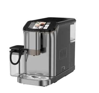 Machine à espresso, Réservoir d'Eau 1,5 L, Entièrement Automatique 20 Bars, Machine à Café, Broyeur Intégré, Cappuccino, Macchiato et Café Glacé