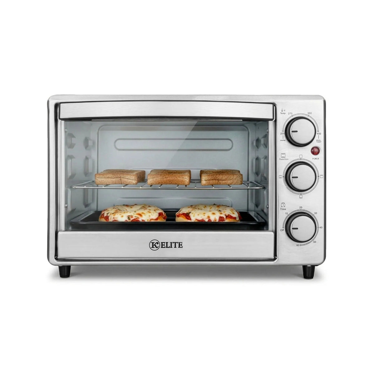 Four grille-pain, Compact de Comptoir avec Plateau en Acier Inoxydable, Argent