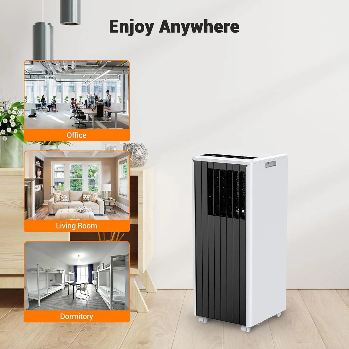Climatiseur portable, 8000 BTU - Climatiseur 3-en-1 pour Chambre avec Télétélécommande
