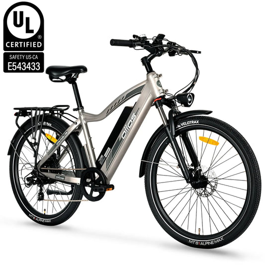 Vélo électrique, pour Adultes Vélo Électrique - Certifié UL - 48V 749Wh, 500W, 26 Pouces - Freins Hydrauliques, Écran Couleur - Beige