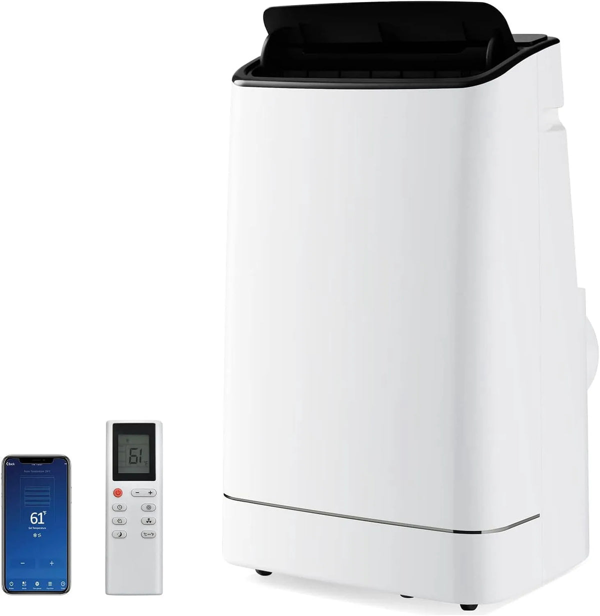 Climatiseur portable, Unité AC Autonome 15000 BTU, Chauffage Intelligents Portatifs Combinés, Chauffage, Déshumidificateur, Ventilateur