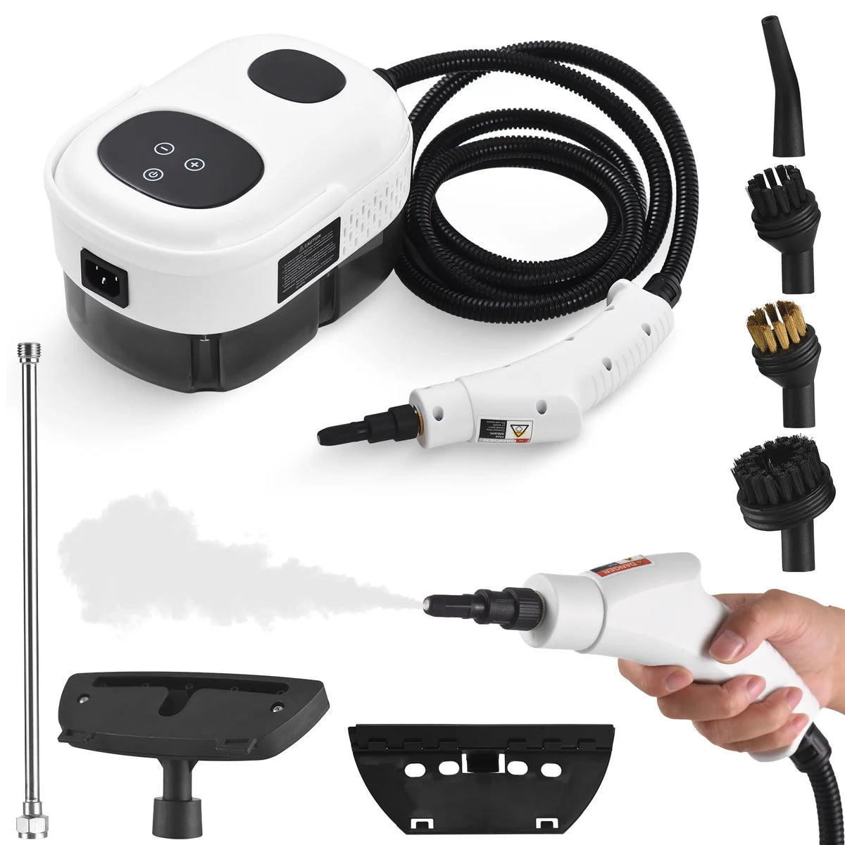 6 Niveaux Réglables, Haute Puissance de 2500 W, Réservoir de 1000 ml, Accessoires, Nettoyeur à Vapeur Portatif à Écran Tactile Intelligent