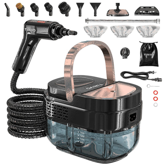 Défroisseur Domestique Portable Haute Pression 3 Bar, Nettoyeur à Vapeur Portatif 1500 W, Réservoir d'Eau Transparent 1600 ml, Accessoires Multiples