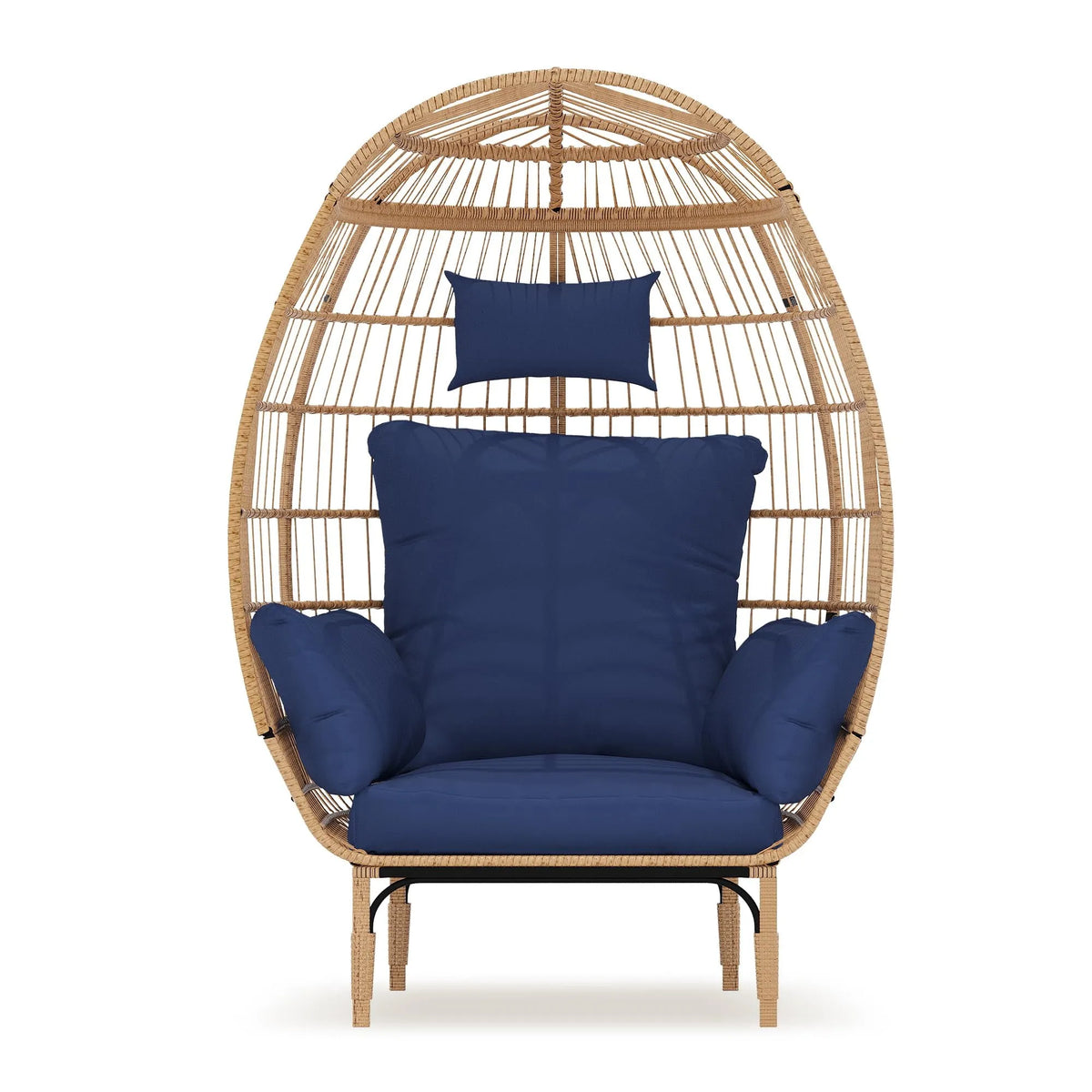 Chaise, Oeuf Paito Surdimensionnée Chaise Longue en Osier Chaise Oeuf en Rotin Extérieur Intérieur Lb Oeuf Bûche Bleu Militaire