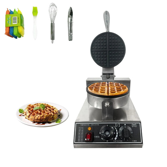Gaufrier à Tête Unique, Machine Commerciale de Gaufrage 2024,110 V, Gaufrier Antiadhésif pour la Maison et le Restaurant, Couvercle