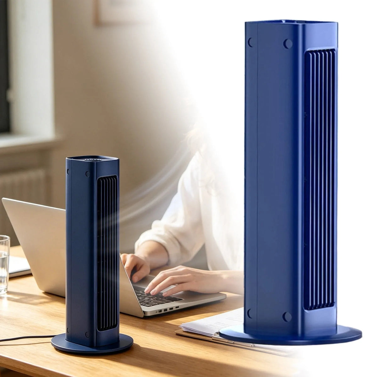 Climatiseur portable, Ventilateur Alimenté par USB, Refroidisseur d'Air Personnel par Évaporation, Ventilateur de Bureau pour la Maison