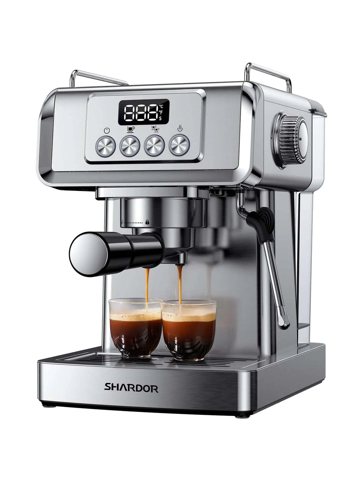 Machine à café SHARDOR, Réservoir d'Eau Amovible 60 Oz, Espresso 20 Bars, Manuelle pour Latte et Cappuccino, Affichage de la Température