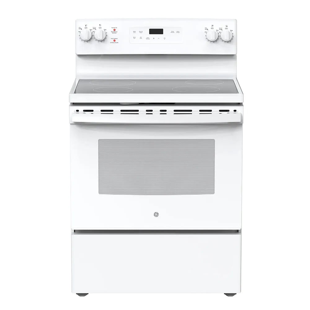 Cuisinière GE, Électrique Autoportante de 30 Pouces avec Tiroir de Rangement Blanche JCB630DKWW