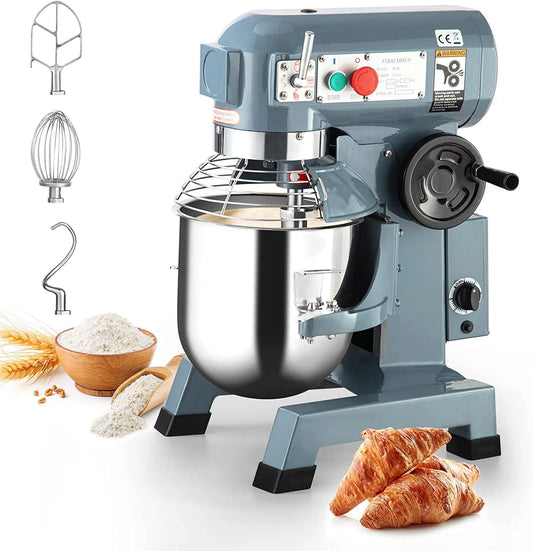 Mélangeur professionnel, en acier inoxydable 600 W, Alimentaire Commercial de 15 QT, Restaurant et Pâte à Pizza