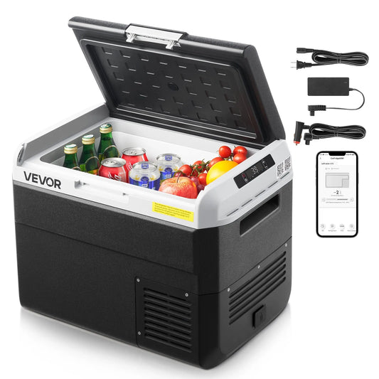 Réfrigérateur portable, VEVOR, 12 Volts Congélateur Portable Glacière Électrique 31,7 Qt pour le Camping