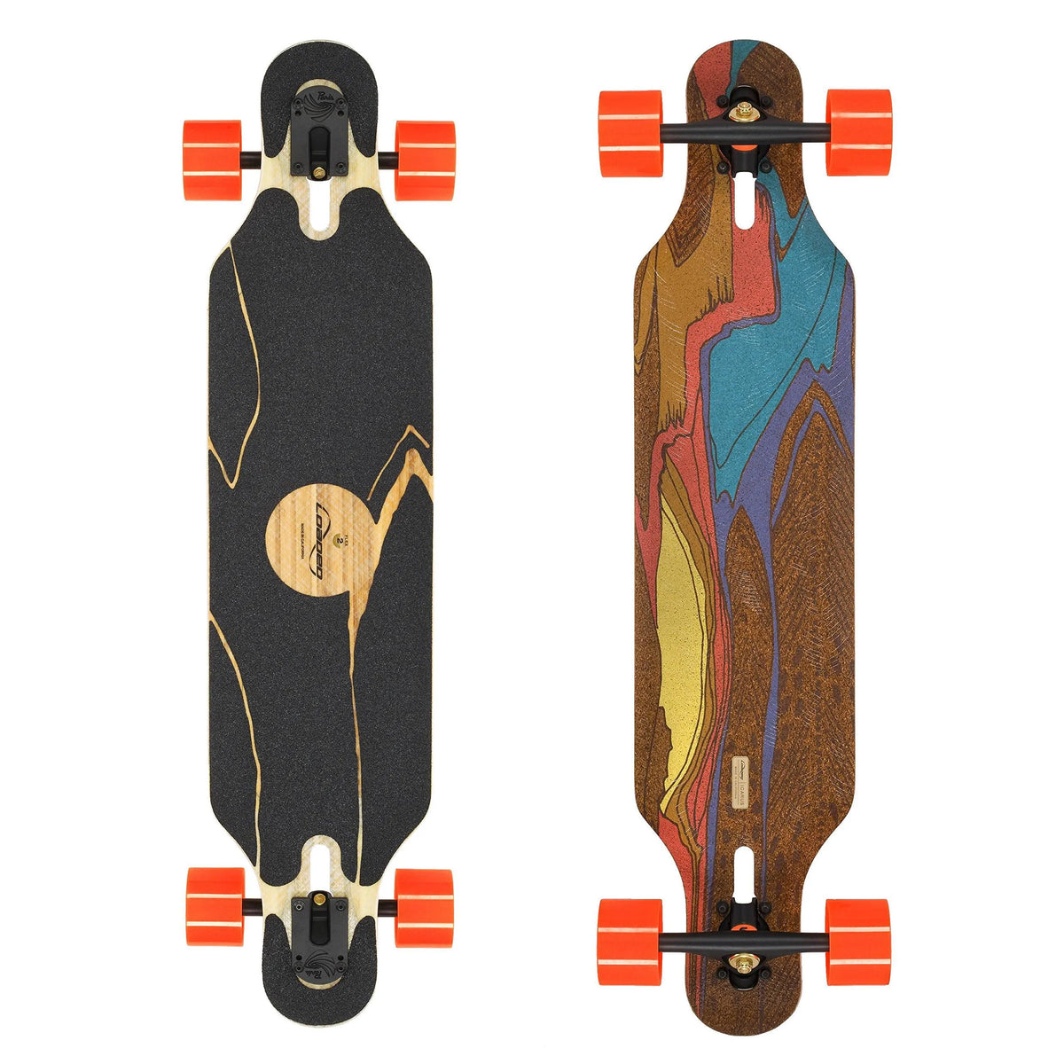 Quilles de 80 mm 80 A Flex 2, Icarus Planches Chargées Longboard en Bambou Planche à Roulettes Complète