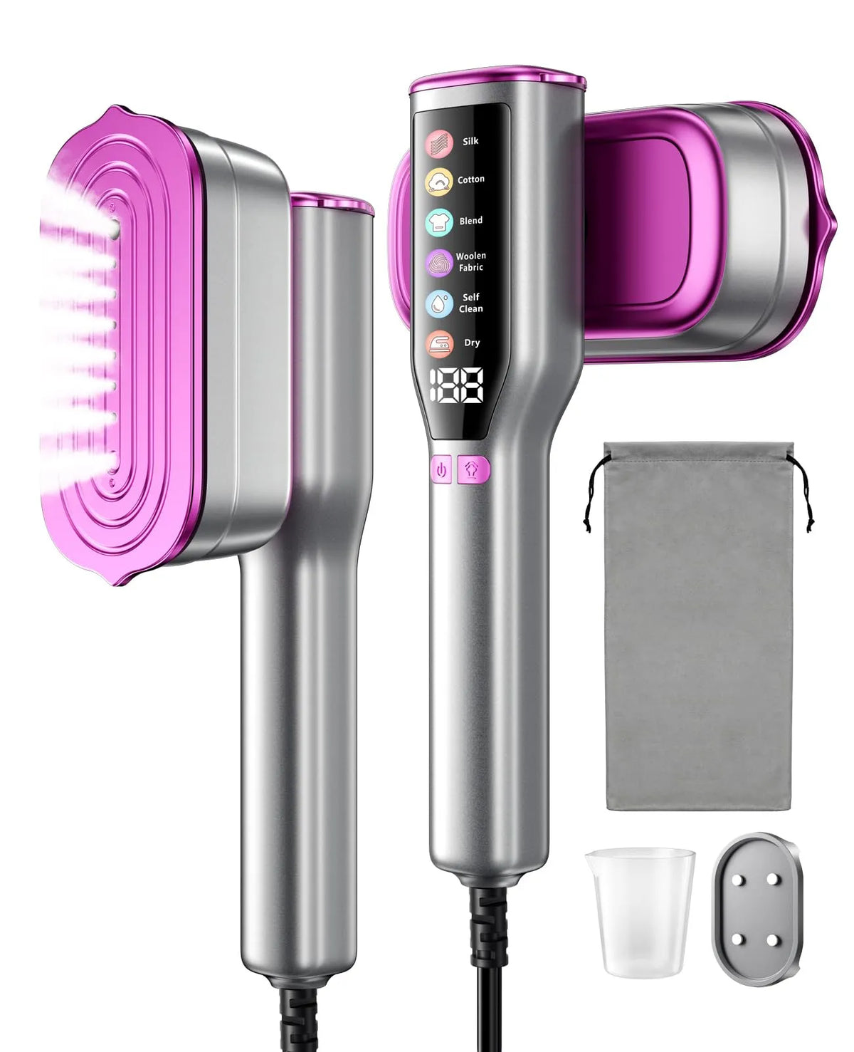 Chauffe en 10 s, Défroisseur et Fer 2-en-1,6 Modes, Grand Réservoir de 130 ml, Affichage LED