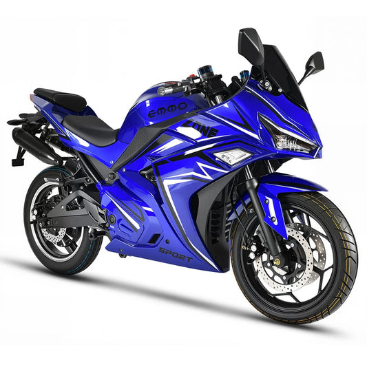 Vélo électrique EMMO, Style Moto, Lithium Amovible 72V30Ah, Autonomie 80km, Bleu