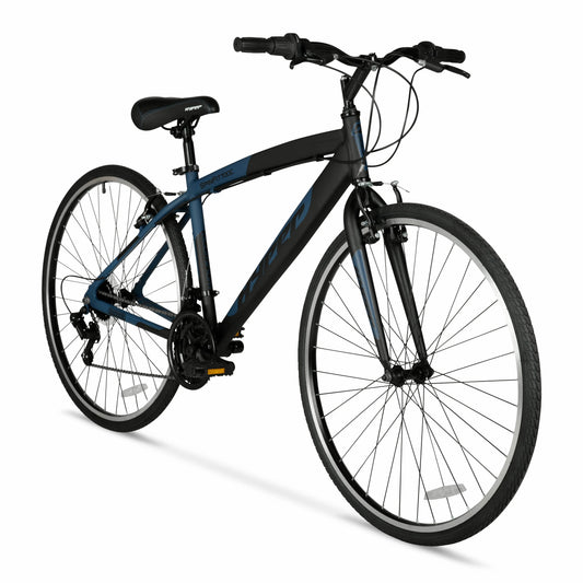 Vélo, hybride SpinFit Hyper Bicycles 700c pour hommes, noir et bleu, adultes