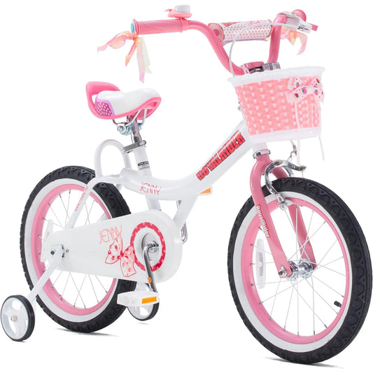 Vélo RoyalBaby, Petites Roues Stabilisatrices et Béquille, Princesse pour Fille 16 pouces, Jenny/blanc Rose