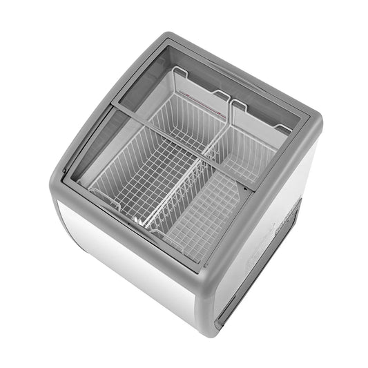 Congélateur coffre, KFFKFF Vitrine Commerciale pour Crème Glacée, 5,4 Pi3, Congélateur Profond à Dessus Mobile à Température Réglable de -19 à 3 °F