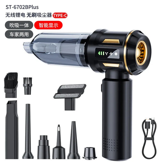 Aspirateur à main, Voiture Portatif Souffleur Balayage Moteur Sans Balais Écran LCD Collecteur de Poussière pour Voitures, 10