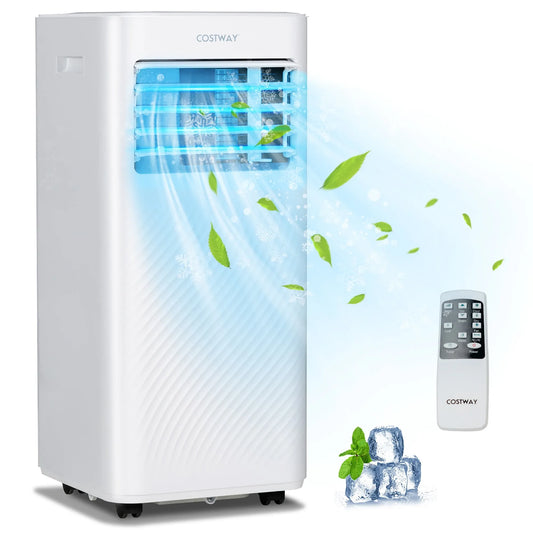 Climatiseur portable, 8000 BTU 4-en-1 Unité AC, Ventilateur de Refroidissement Déshumidificateur Mode Sommeil